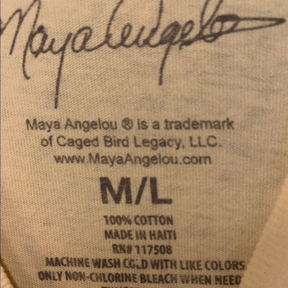 Maya Angelou Signature Cream T-Shirt - Picture 6 of 7